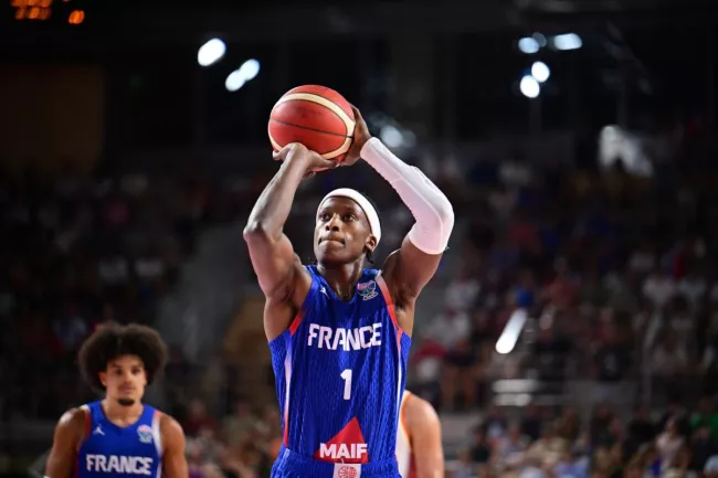 Frank Ntilikina sous les couleurs de l'équipe de France. (J.-B. Autissier/L'Équipe)