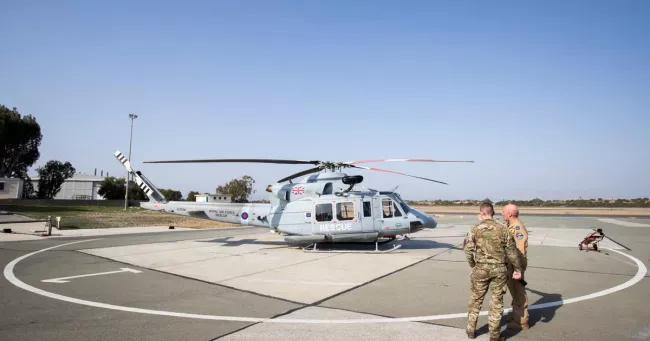 Sur le tarmac de la base militaire britannique d'Akrotiri, dans le sud de Chypre, en 2017.