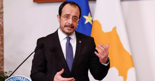<p>Le président de Chypre, Nikos Christodoulides, s'exprime lors d'une déclaration conjointe avec la première ministre italienne Giorgia Meloni à Rome le 26 février 2026.