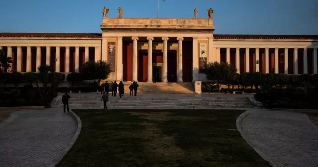 Le Musée national archéologique d'Athènes, ici photographié le 15 février 2023, jour de la présentation d'un plan de rénovation de l'établissement par les autorités grecques.