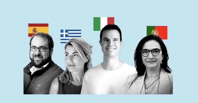 De gauche à droite : Enric Asuncion, Katerina Gregos, Luca Ferrari et Elvira Fortunato.