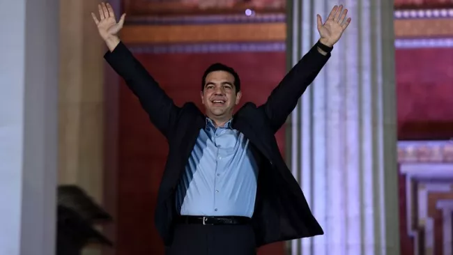 Le leader de Syriza Alexis Tsipras; Crédits photo : ARIS MESSINIS/AFP



