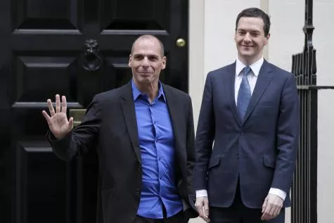 Yanis Varoufakis, ministre grec des Finances et son homologue britannique, George Osborne / © Reuters


