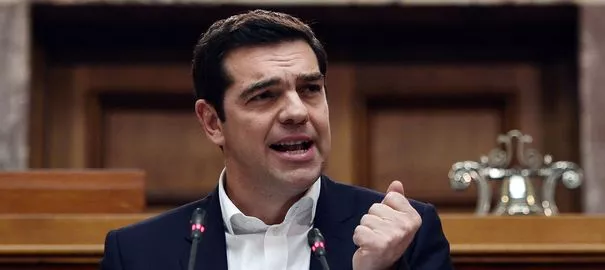 Le Premier ministre grec Alexis Tsipras s'adresse aux députés le 5 février 2015 à Athènes


