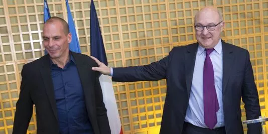 Le ministre des finances grec Yanis Varoufakis et Michel Sapin, le 1er février à Paris.


