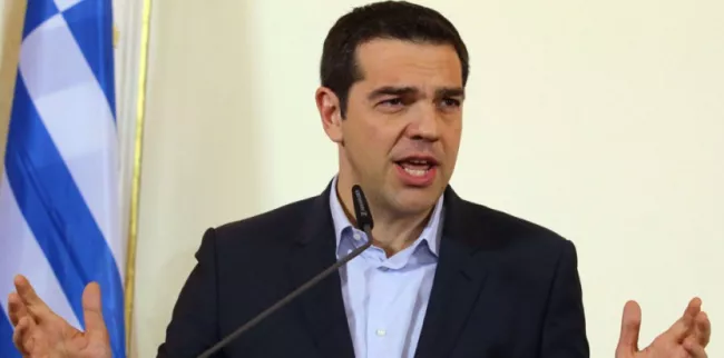 Le Premier ministre grec Alexis Tsipras, lundi 9 février 2015. (RonaldZak/AP/SIPA)



