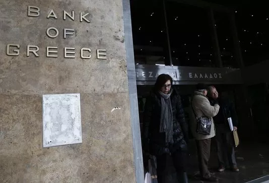 Dans le quartier de la Banque de Grèce, dans le centre d'Athènes, le 12 février.


