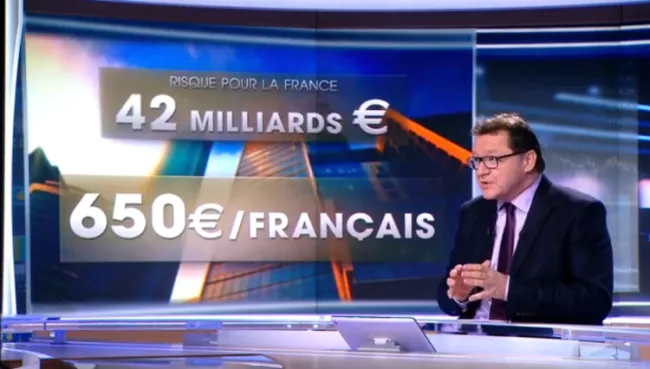 Le chef du service économique de TF1 présente les résultats de son «calcul» au JT de 20 heures du 26 janvier. (Capture d'écran)


