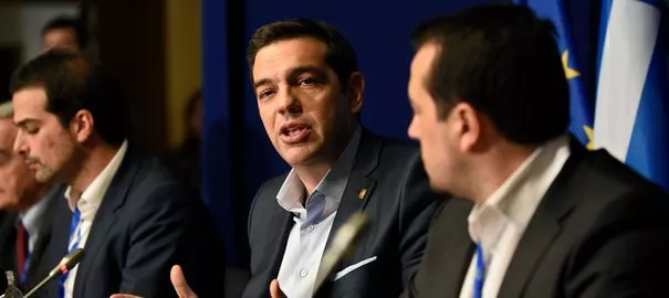 Le Premier ministre grec Alexis Tsipras lors d'un sommet de l'Union européenne, le 12 février 2015 à Bruxelles.


