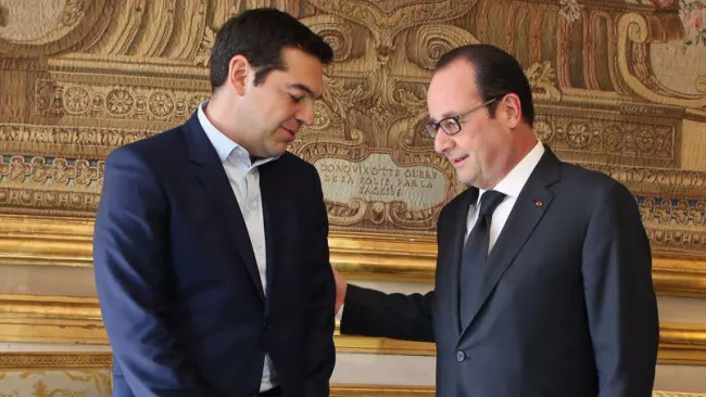Alexis Tsipras, premier ministre grec et le président François Hollande Crédits photo : Remy de la Mauviniere/AP


