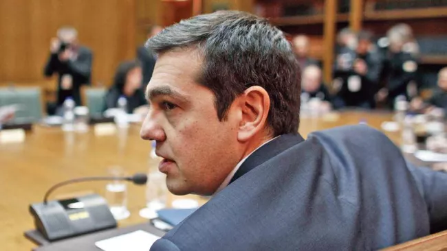 Le premier ministre grec, Alexis Tsipras, samedi au Parlement, à Athènes. Crédits photo : KOSTAS TSIRONIS/REUTERS


