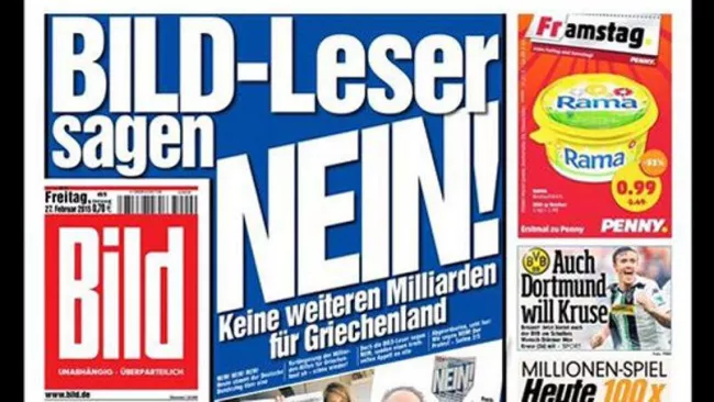 La une de Bild ce vendredi 27 février.


