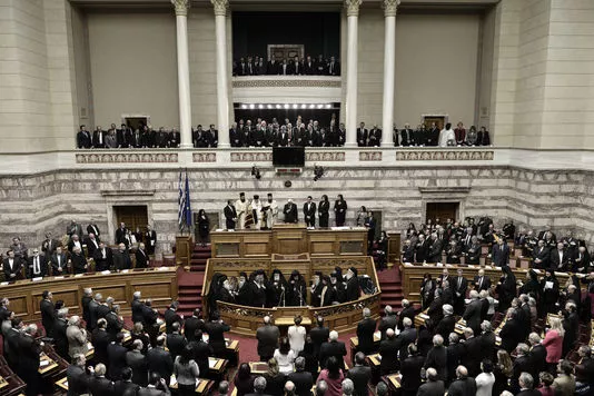 Le Parlement grec, le 13 mars.


