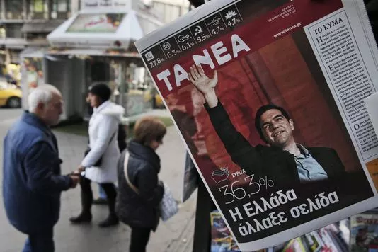 Au lendemain de la victoire de Syriza, dans les rues d'Athènes.


