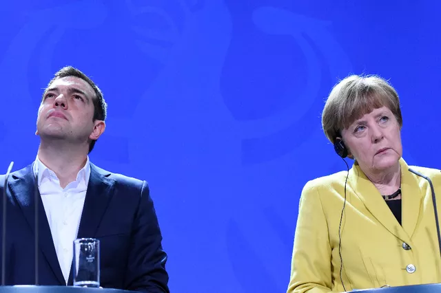 Le premier ministre grec Alexis Tsipras et la chancelière allemande Angela Merkel. Image: AFP


