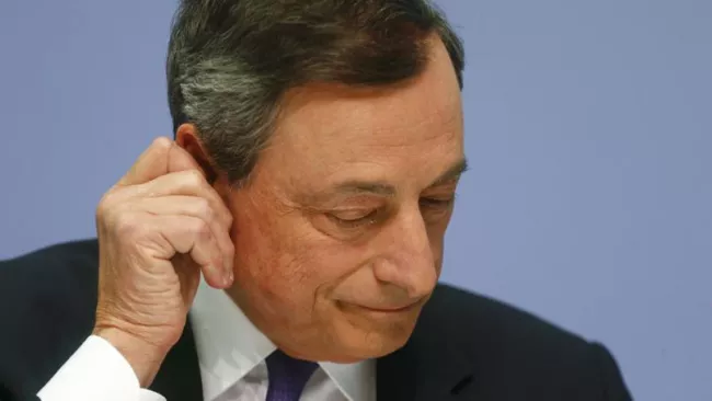 Mario Draghi président de la BCE Crédits photo : RALPH ORLOWSKI/REUTERS


