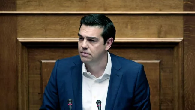 Alexis Tsipras, premier ministre grec. À la fin du mois, Athènes doit rembourser 1,6 milliard d'euros au FMI. Crédits photo : ANGELOS TZORTZINIS/AFP


