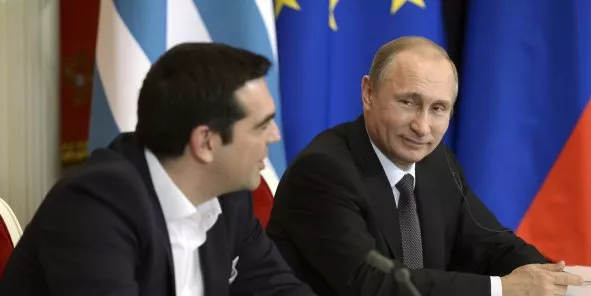 Lors de leur rencontre le 8 avril, Alexis Tsipras et Vladimir Poutine avait déjà évoqué un projet de gazoduc. (Crédits : Reuters)


