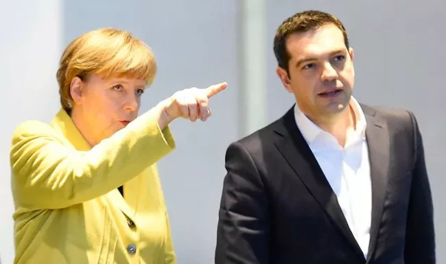 Aléxis Tsípras et Angela Merkel ont échangé à nouveau ce week-end, afin de jeter les bases d'un accord lors du sommet qui doit se tenir lundi soir à Bruxelles. - AFP


