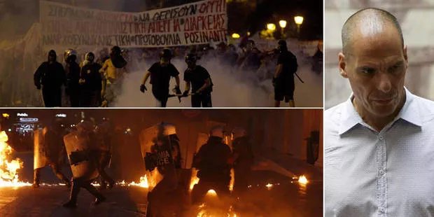 Grèce: scènes de chaos avant le vote crucial au Parlement (PHOTOS + VIDEOS).