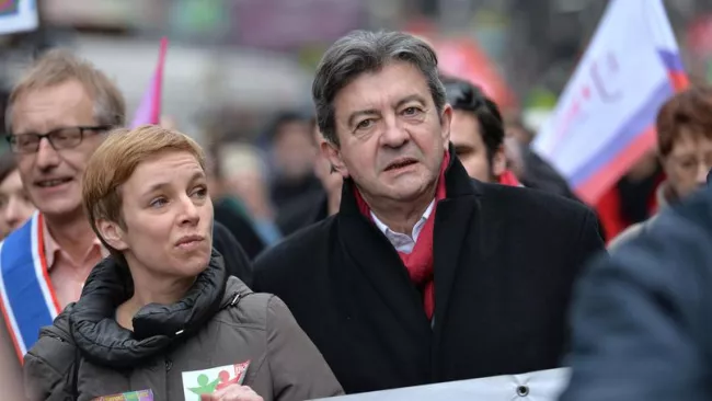 Clémentine Autain et Jean-Luc Mélenchon à Paris, le 15 février 2015. Crédits photo : LOIC VENANCE/AFP


