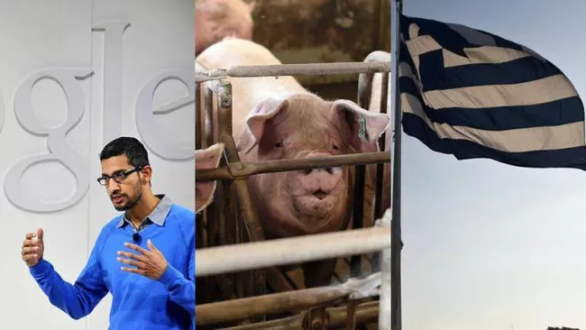 Google, porc, Grèce : le récap éco du jour.