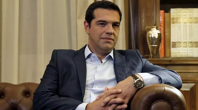 Alexis Tsipras présentant sa démission au président Prokopis Pavlopoulios.


