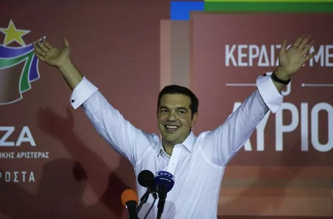 Syriza, le parti de la gauche radicale d'Alexis Tsipras peut a remporté 35,47 % des suffrages - Sipa



