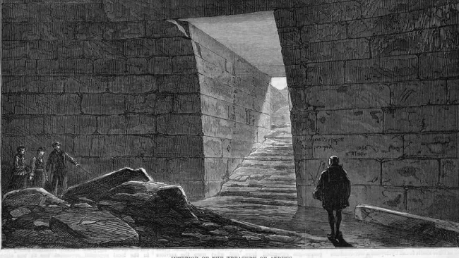 Photo: le Trésor d'Atree (ou Tombe d'Agamemnon): tombe a tholos, Mycenes (plaine d'Argos). Crédits photo : Rue des Archives/© Mary Evans/Rue des Archives


