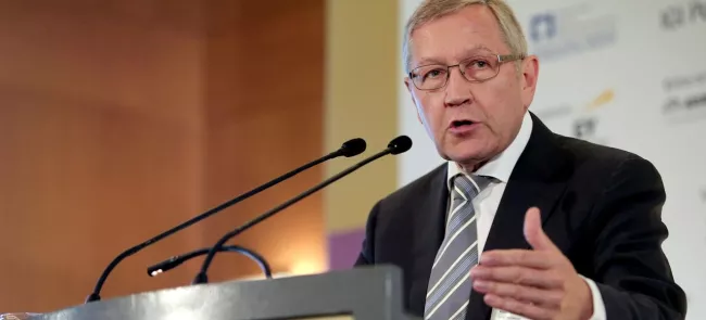 Klaus Regling, directeur général, Mécanisme européen de stabilité (MES), le 9 juillet 2014 à Athènes. Crédits photo : ANGELOS TZORTZINIS/AFP


