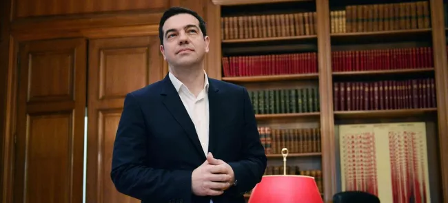 Alexis Tsipras a été élu pour la première fois le 25 janvier 2015. Crédits photo : LOUISA GOULIAMAKI/AFP


