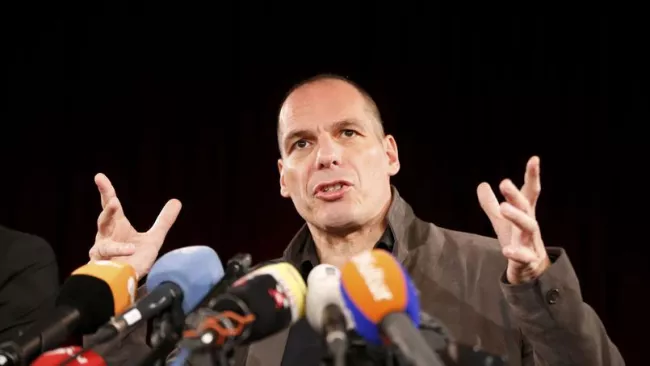 Yanis Varoufakis, ce mardi. Crédits photo : FABRIZIO BENSCH/REUTERS


