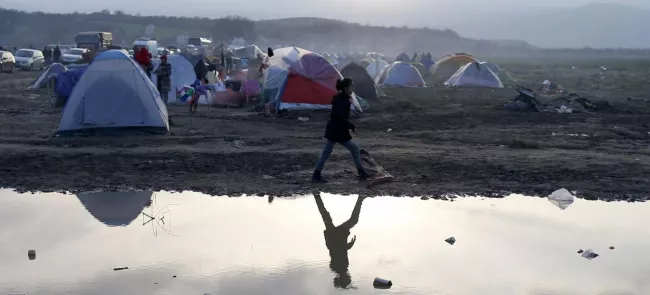 Le camps d'Idomeni à la frontière entre la Grèce et la Macédoine. Crédits photo : Darko Vojinovic/AP


