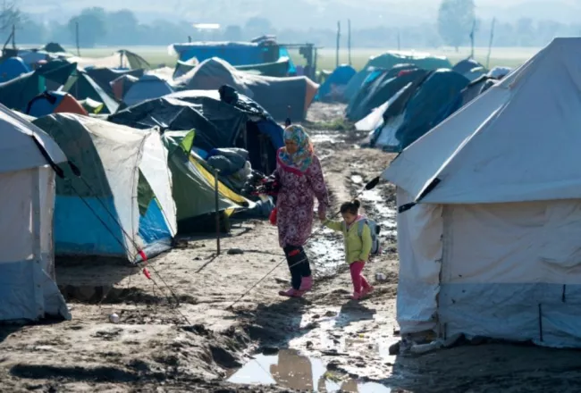 Des réfugiés le 30 avril 2016 à Idomeni


