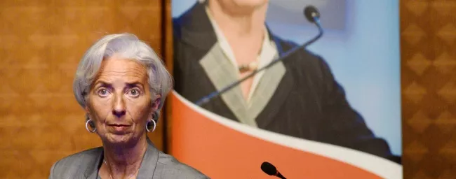 La présidente du FMI, Christine Lagarde, au Ouganda le 27 janvier. /AFP © ISAAC KASAMANI


