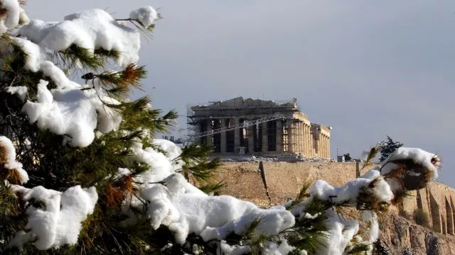 Le temple du Parthénon sur l'Acropole à Athènes, le 10 janvier 2017.


