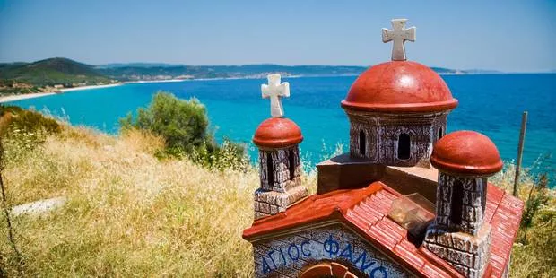 2 points de vue sur Thessalonique, idyllique et archéologique.