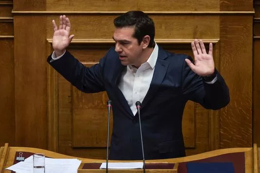 Le premier ministre grec, Alexis Tsipras, le 18 mai, lors du débat parlementaire sur de nouvelles mesures d'austérité.


