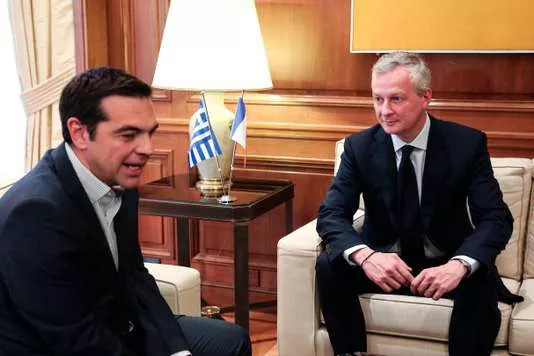 Alexis Tsipras et Bruno Le Maire se sont rencontrés à Athènes.


