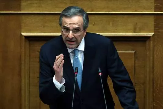 Antonis Samaras devant le Parlement grec, à Athènes, le 21 février 2018.


