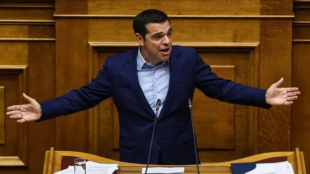 Le Premier ministre Alexis Tsipras au Parlement à Athènes, le 16 juin 2018


