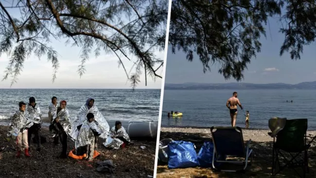 À Lesbos, les touristes sont de retour sur les plages où s'échouaient les réfugiés en 2015.