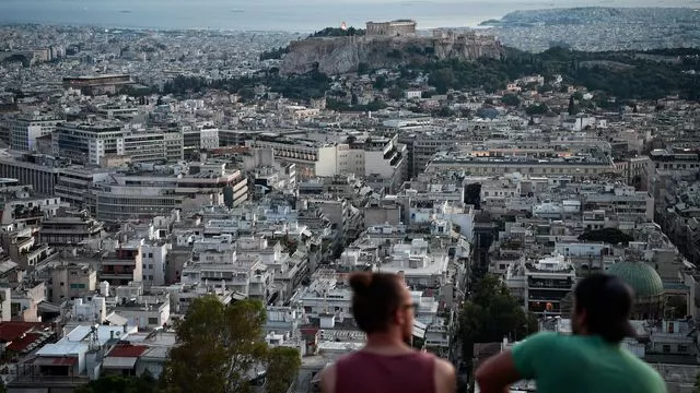 Vue depuis une colline d'Athènes, le 8 août 2018


