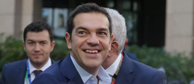 « L'odyssée moderne que notre pays a traversée depuis 2010 a pris fin », a notamment lancé le Premier ministre. © Aris Oikonomou / SOOC


