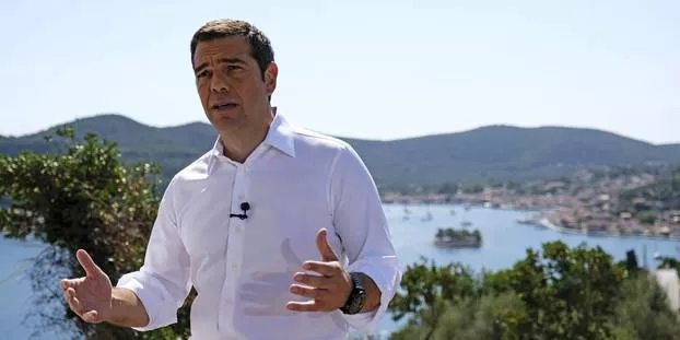 Le Premier ministre grec Alexis Tsipras, sur l'île d'Ithaque.@ AFP


