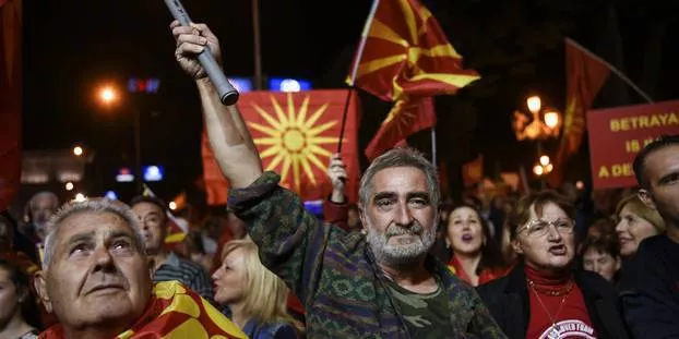 Plus de 90% des électeurs ayant participé au référendum dimanche ont accepté que leur pays devienne la "République de Macédoine du nord".@ AFP


