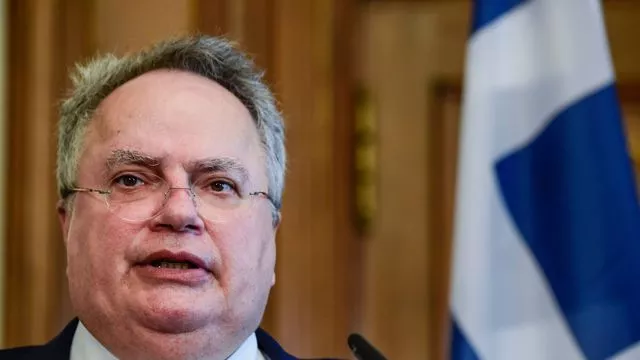 Le ministre des Affaires Etrangères grec Nikos Kotzias à Berlin le 29 mai 2018


