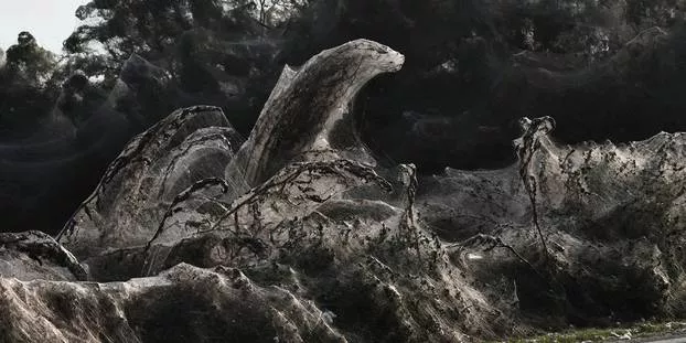 Ces toiles et leurs artisanes sont éphémères car elles disparaîtront avec les précipitations et la baisse de température de l'hiver.@ SAKIS MITROLIDIS / AFP


