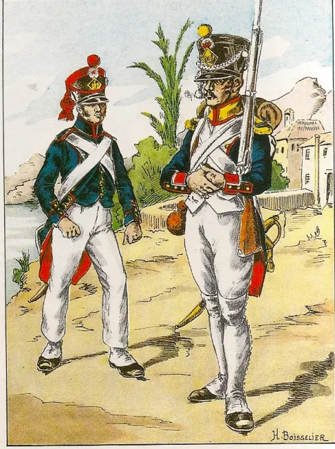 Voltigeur du 6eme de Ligne et artilleur septimiaire à Corfou en 1809