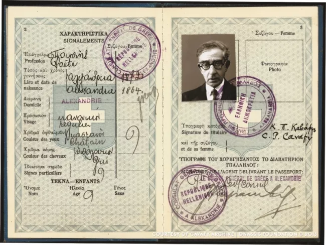 Passeport de Constantin Cavafy